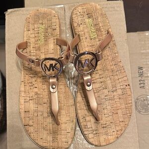 Michael Kors Gold and Tan Sandals